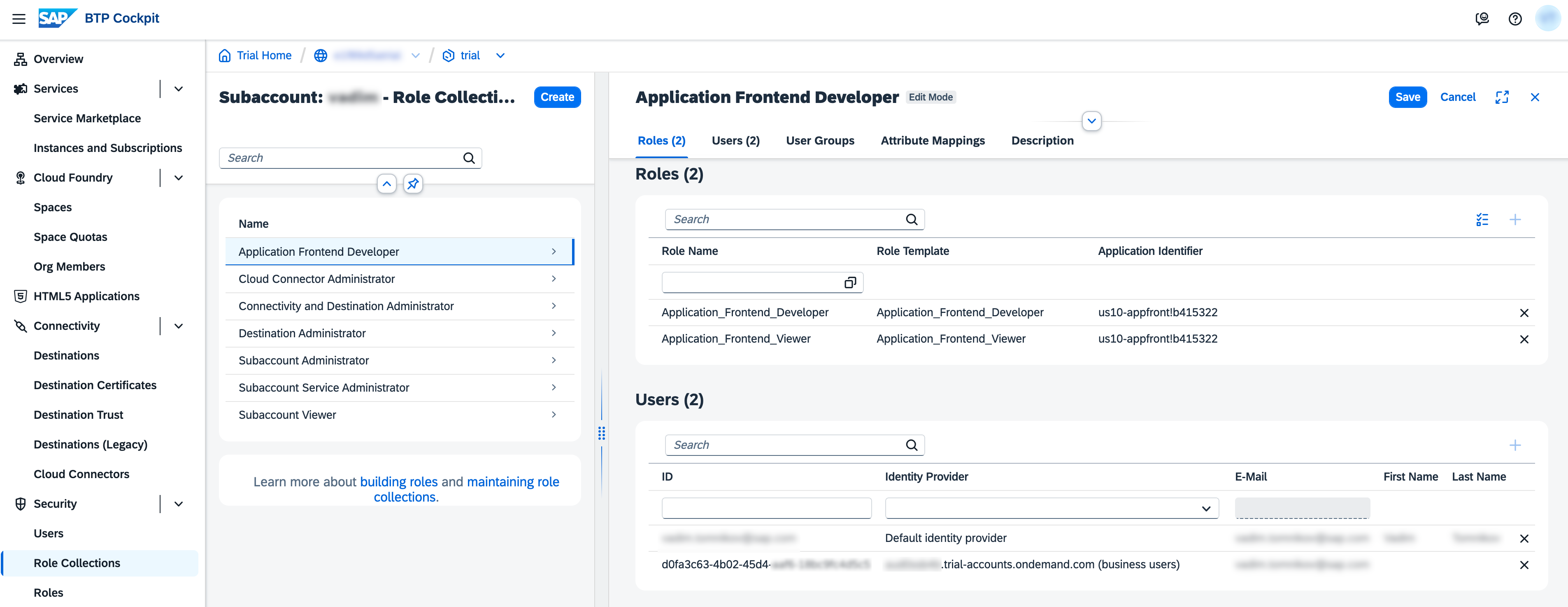 Create role collection